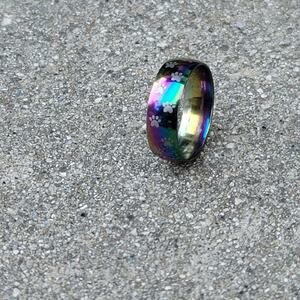 Rainbow Paw Print Stainless Steel Ring